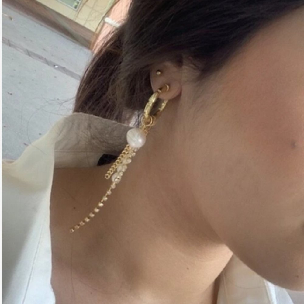 Faux Pearl Drop Earrings - Picture 3 of 5